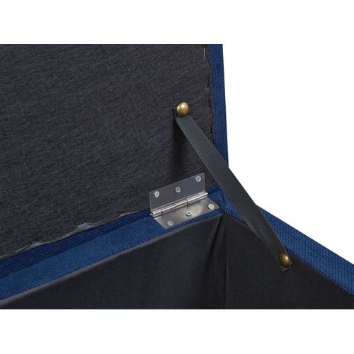 Pouf Avec Rangement En Tissu Bleu Marine Orem