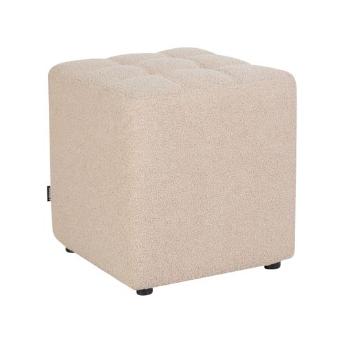 Pouf En Tissu Bouclé Beige Kansas