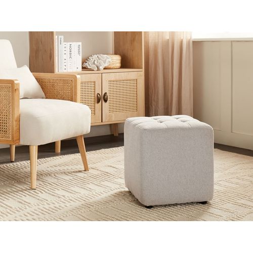 Pouf En Tissu Gris Clair Kansas