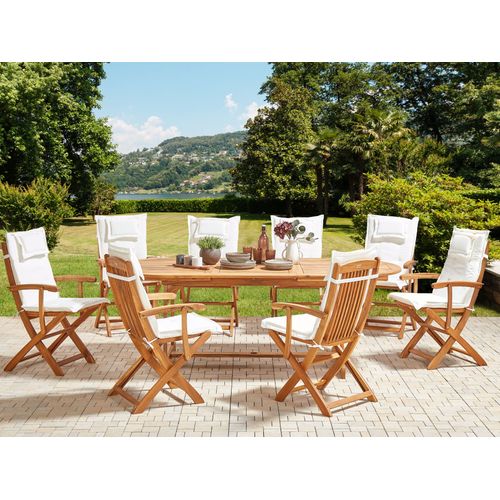 Set De Salle à Manger Bois Solide Blanc Cassé Maui Ii