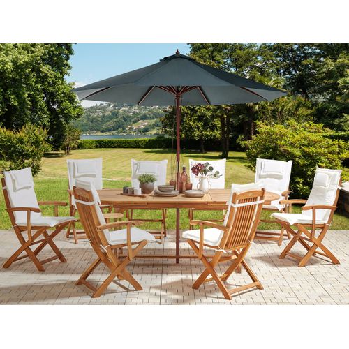 Set De Salle à Manger Bois Solide Blanc Cassé Maui Ii