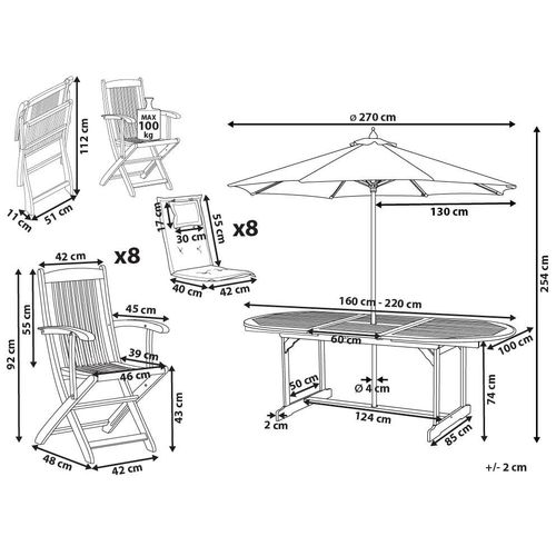 Set De Salle à Manger Bois Solide Blanc Cassé Maui Ii