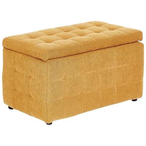 Pouf De Rangement Michigan Tissu Jaune