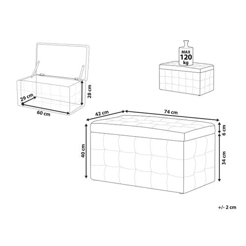 Pouf De Rangement Michigan Tissu Jaune