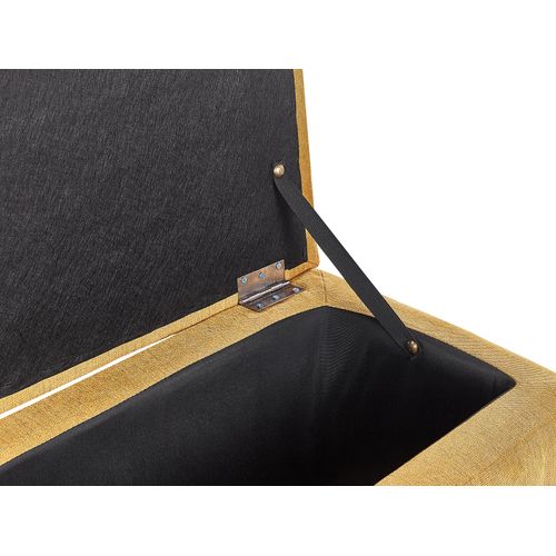 Pouf De Rangement Michigan Tissu Jaune