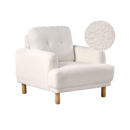 Bouclé Fauteuil Blanc Tuve
