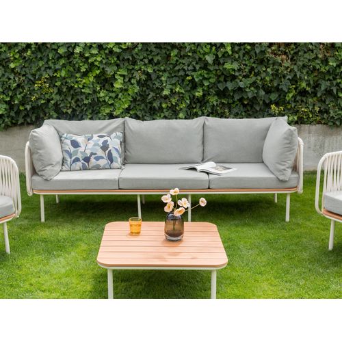 Canapé De Jardin 3 Places Senise Métal Gris