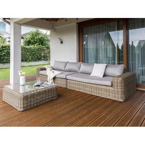 Set De Salon Polyrotin Marron Clair Palermo