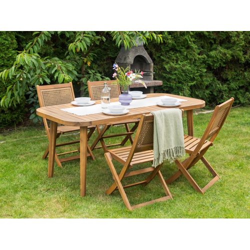 Salle à Manger De Jardin 4 Places Paraggi Bois D'acacia Certifié Marron Foncé