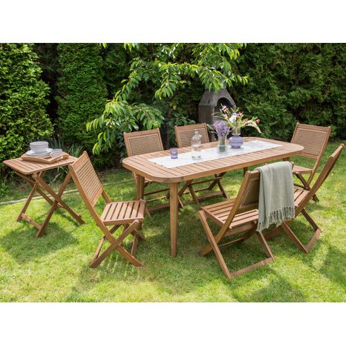 Salle à Manger De Jardin 6 Places Paraggi Bois D'acacia Certifié Naturel