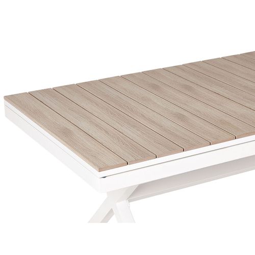 Table De Salle à Manger De Jardin Extensible Fanes 184/242 Cm 90 Cm Métal Blanc