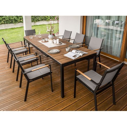 Table De Salle à Manger De Jardin Extensible Tofane 198/248 Cm 90 Cm Marron