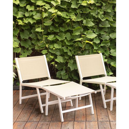Chaise De Jardin Marceddi Métal Blanc/beige