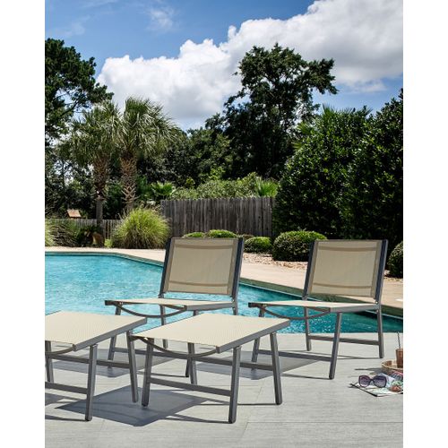 Lot De 2 Chaises De Jardin Marceddi Métal Beige