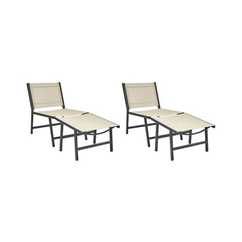 Lot De 2 Chaises De Jardin Marceddi Métal Beige