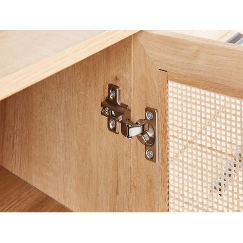 Buffet 3 Tiroirs En Rotin Bois Clair Pasco