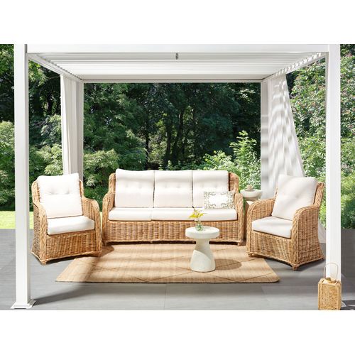 Ensemble De Canapés De Jardin 5 Places Alessano Rotin Naturel