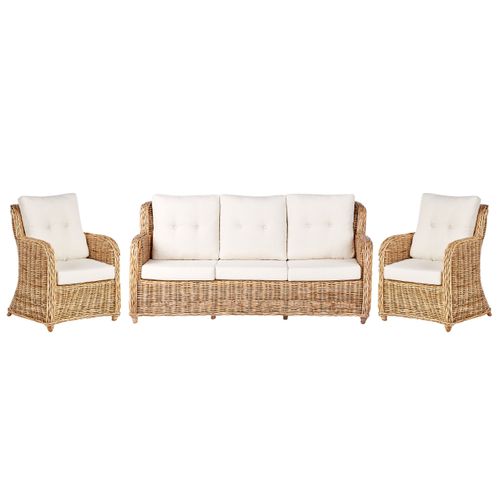 Ensemble De Canapés De Jardin 5 Places Alessano Rotin Naturel