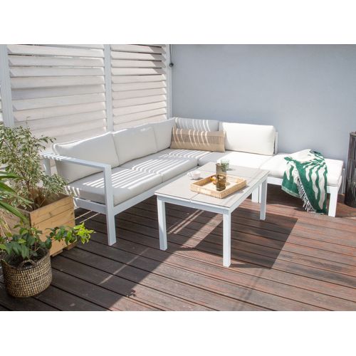 Ensemble De Housses De Coussins D'extérieur Messina Blanc Cassé