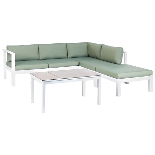 Ensemble De Canapés D'angle De Jardin 5 Places Messina Côté Gauche Métal Vert