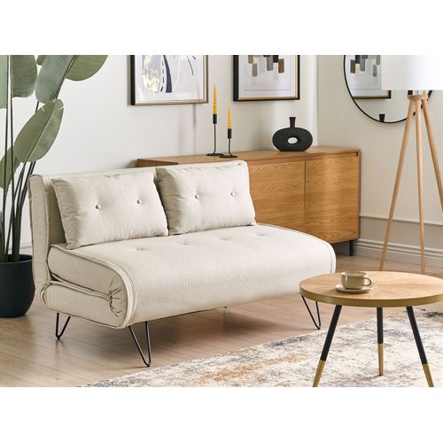 Canapé-lit 2 Places Vestfold Tissu Beige Clair