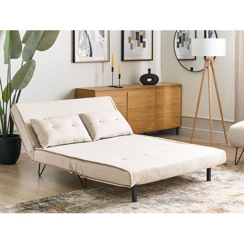 Canapé-lit 2 Places Vestfold Tissu Beige Clair
