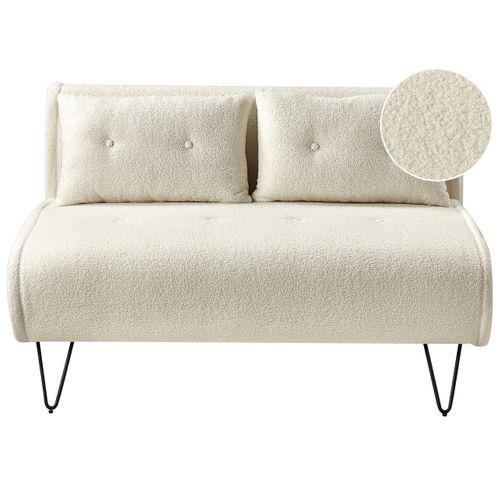 Canapé-lit 2 Places Vestfold Bouclé Blanc Cassé