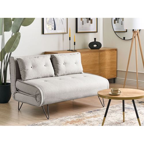 Canapé-lit 2 Places Vestfold Tissu Gris Clair
