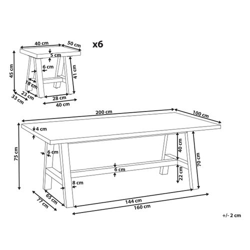 Salle à Manger De Jardin Avec Tabourets 6 Places Tonnare Béton Gris