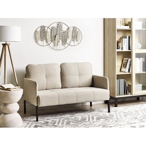 Banc Rembourré 2 Places Lahti Tissu Beige Clair