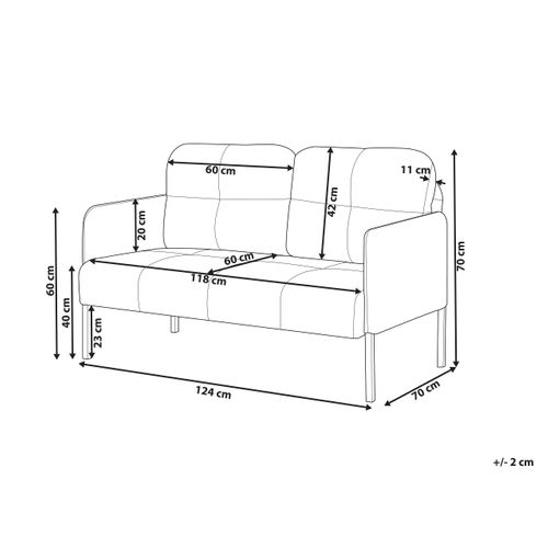 Banc Rembourré 2 Places Lahti Tissu Beige Clair