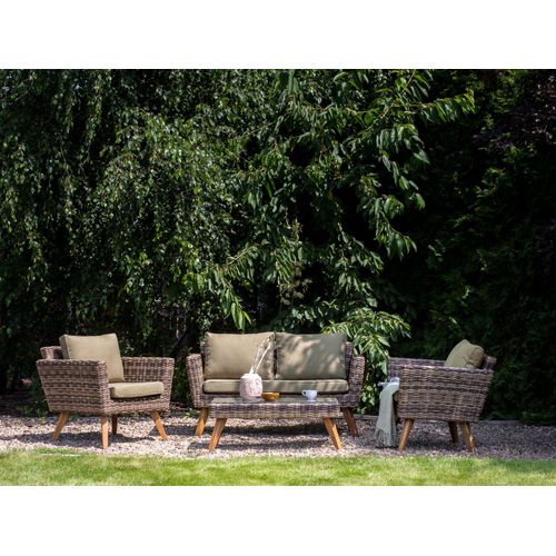 Ensemble De Salon De Jardin Avec Table 4 Places Vittoria Vert Olive