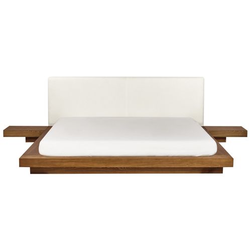 Lit Avec Sommier Bouclé Zen 180 X 200 Cm Frêne Naturel