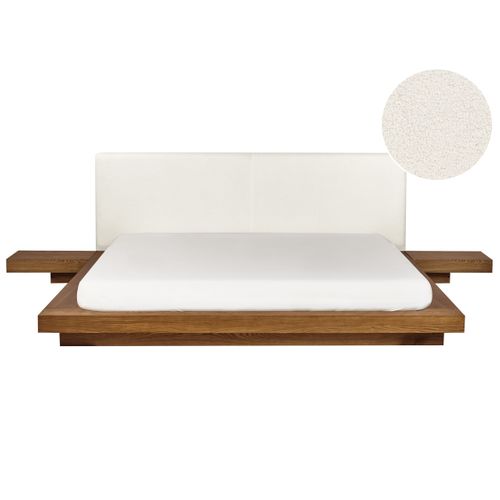 Lit Avec Sommier Bouclé Zen 180 X 200 Cm Frêne Naturel