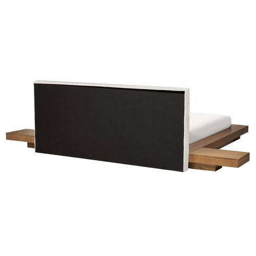 Lit Avec LED Bouclé Zen 160 X 200 Cm LED Frêne Naturel