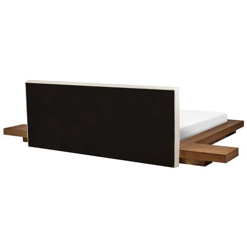 Lit Avec LED Bouclé Zen 180 X 200 Cm LED Frêne Naturel