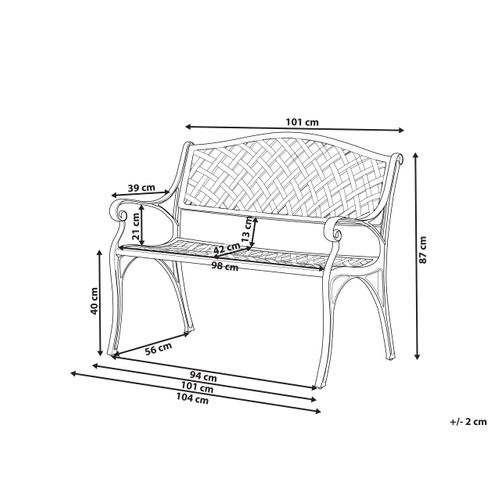 Banc De Jardin Staggia 104 Cm Métal Marron