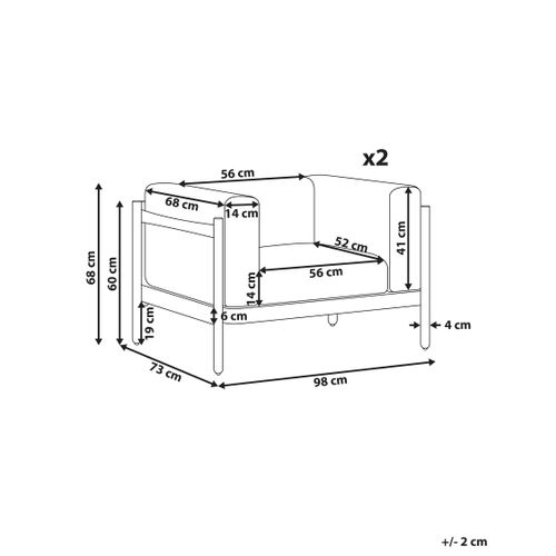 Ensemble De 2 Fauteuils De Jardin Ferretti Beige Clair