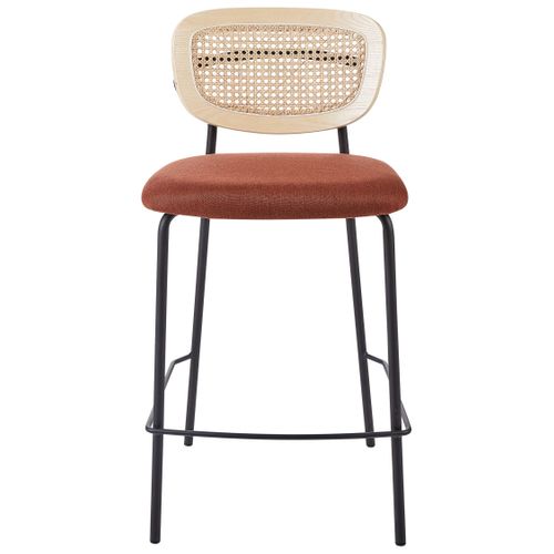 Lot De 2 Chaises De Bar Mayetta Rotin Orange