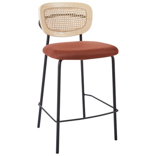Lot De 2 Chaises De Bar Mayetta Rotin Orange