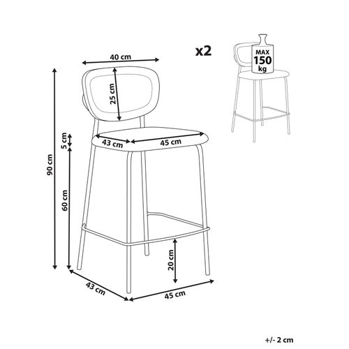 Lot De 2 Chaises De Bar Mayetta Rotin Orange