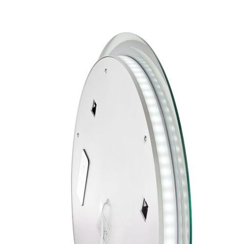 Miroir De Salle De Bain LED Tanay 60 Cm 60 Cm Avec Haut-parleur Bluetooth Intégré Argenté