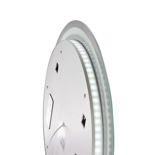 Miroir De Salle De Bain LED Brognon 60 Cm 60 Cm Avec Haut-parleur Bluetooth Intégré Argenté