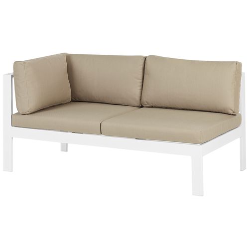 Ensemble De Canapés D'angle De Jardin 5 Places Messina Côté Gauche Métal Beige Sable