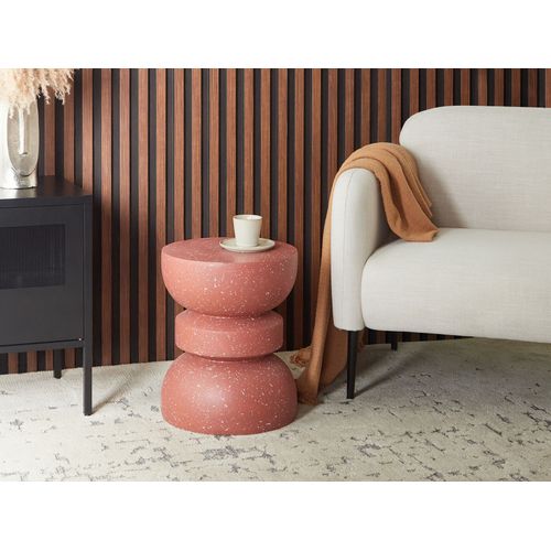Table D'appoint Faliro 37 Cm 37 Cm Terrazzo Rouge
