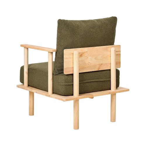 Fauteuil Asker Bouclé Vert Foncé