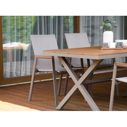 Salle à Manger De Jardin 4 Places Tiano Métal Gris