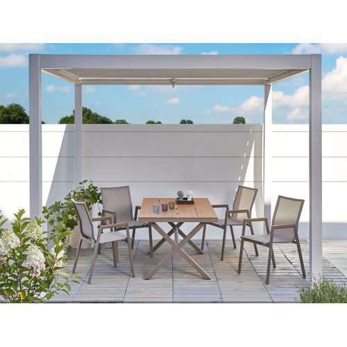 Salle à Manger De Jardin 4 Places Tiano Métal Gris