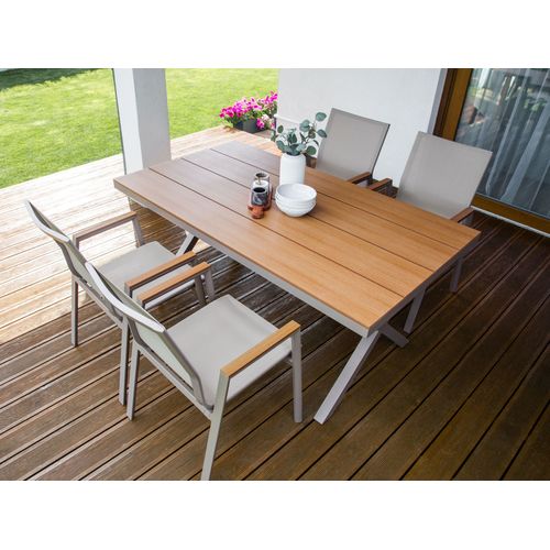 Salle à Manger De Jardin 4 Places Tiano Métal Gris