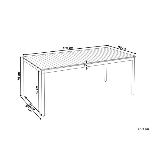 Table De Salle à Manger De Jardin Vallese 180 Cm 90 Cm Acacia Marron